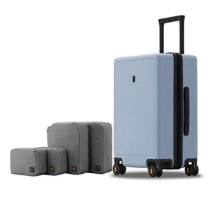 LEVEL8 Elegance Carry On Suitcase, 20” Hardside Luggage with TSA Lock, Spinner Wheels-Light Blue, 20-Inch