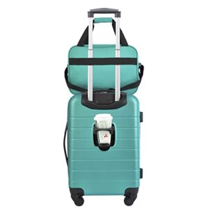 Wrangler Smart Luggage Set with Cup Holder and USB Port, Teal, 2 Piece