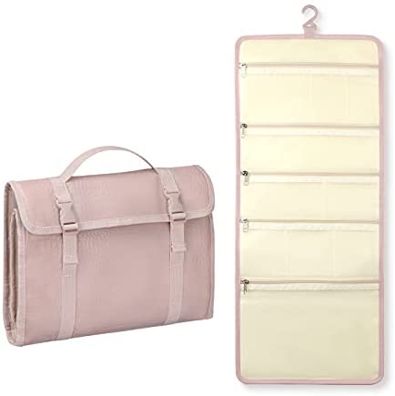 Rempry Hanging Travel Toiletry Organizer Bag for Women, Waterproof Portable Makeup Bag Multi-Compartment for Travel Accessories, Bathroom Shower, Crocodile Pink Rempry Hanging Travel Toiletry Organizer Bag for Women, Waterproof Portable Makeup Bag Multi-Compartment for Travel Accessories, Bathroom Shower, Crocodile Pink