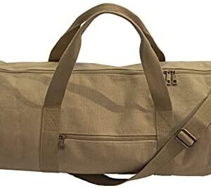 Vintage Style Weekender Duffel Bag, Waxed Canvas, for Overnight Travel, Gym and Carry On. Size: Medium – 33L, Color: Sand
