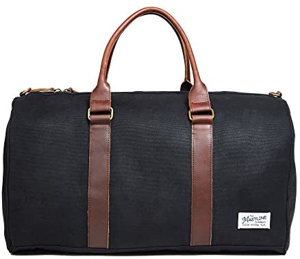 THE MASTLINE Co. | Fulton Weekender Travel Bag | Waxed Canvas & Leather (Black) THE MASTLINE Co. | Fulton Weekender Travel Bag | Waxed Canvas & Leather (Black)