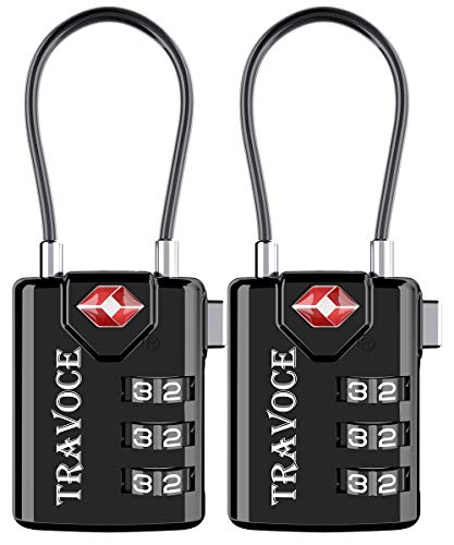Search Alert TSA Approved Travel Combination Luggage Cable Locks for Suitcase, Gym Locker,Toolbox,Backpack 1,2,4,6 &10…