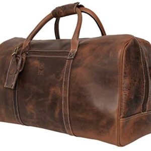 Handmade Leather Travel Duffel Bag – Airplane Underseat Carry On Bags By Rustic Town
