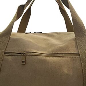 Vintage Style Weekender Duffel Bag, Waxed Canvas, for Overnight Travel, Gym and Carry On. Size: Medium – 33L, Color: Sand