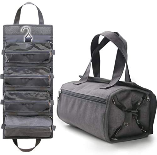4-in-1 Hanging Toiletry Bag Travel Toiletries Bag for Women & Men – Roll Up Compact Cosmetic Kit with Hook | Waterproof, TSA Approved Removable Carry On Pouches (Heather Gray) 4-in-1 Hanging Toiletry Bag Travel Toiletries Bag for Women & Men – Roll Up Compact Cosmetic Kit with Hook | Waterproof, TSA Approved Removable Carry On Pouches (Heather Gray)