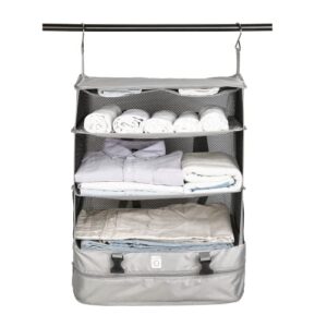 Suitcase & Luggage Travel Space Saver Organizer a Portable Hanging Closet for Easy Garment Packing & Clothes Shelves…