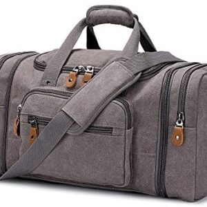 Plambag Canvas Duffle Bag for Travel 50L/60L Duffel Overnight Weekender Bag