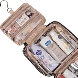NISHEL 4 Sections Hanging Travel Toiletry Bag Organizer, Water Resistant Large Makeup Cosmetic Case for Bathroom Shower